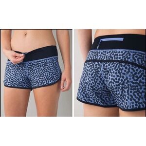 Lululemon Run Speed Short *4-way Stretch Ace Spot Lullaby Black 8 *No Liner*